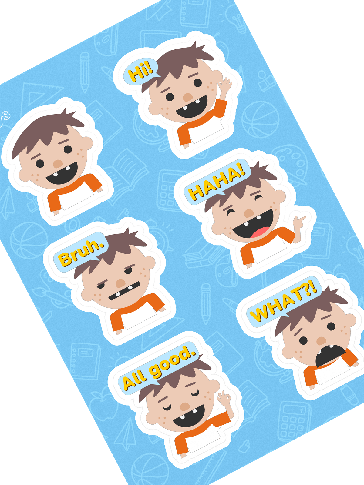 Sticker Woho Roys Bedoys Emoji Sticker Sheet | Woohoo Storytime