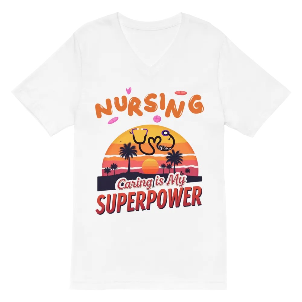 Sunset Heart Stethoscope Nursing v-neck tee product image (6)