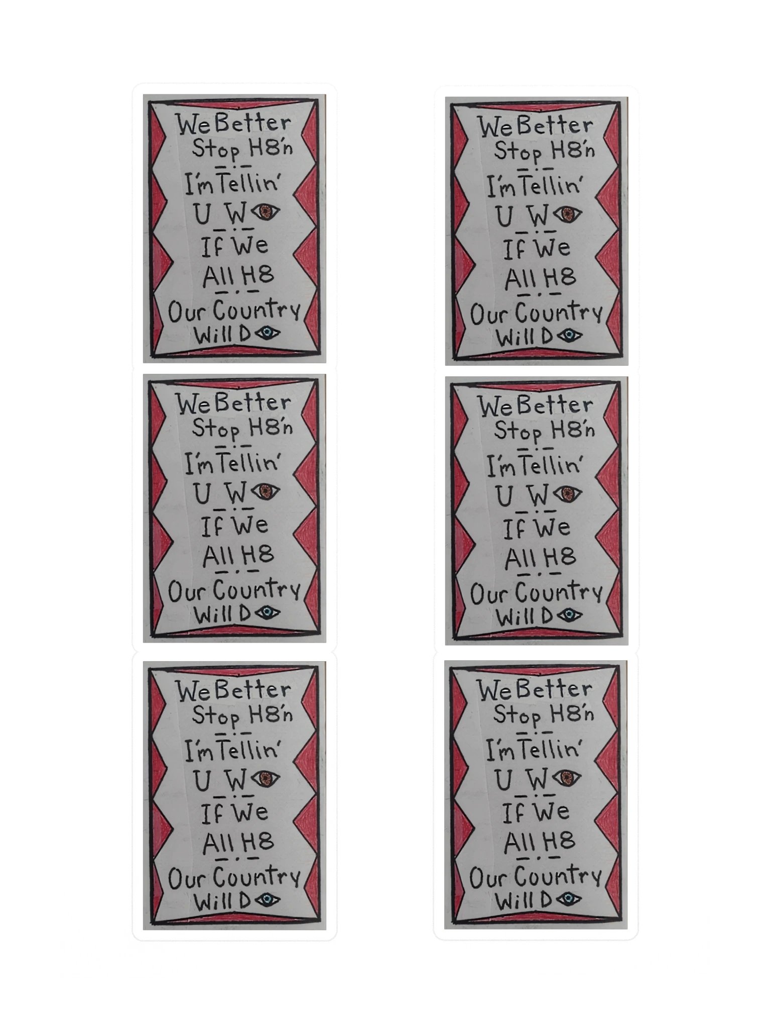 Stop H8'n Sticker Sheet product image (3)