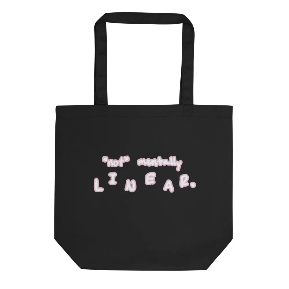 *not* mentally linear (lined design, #E1B9CE) tote bag product image (1)