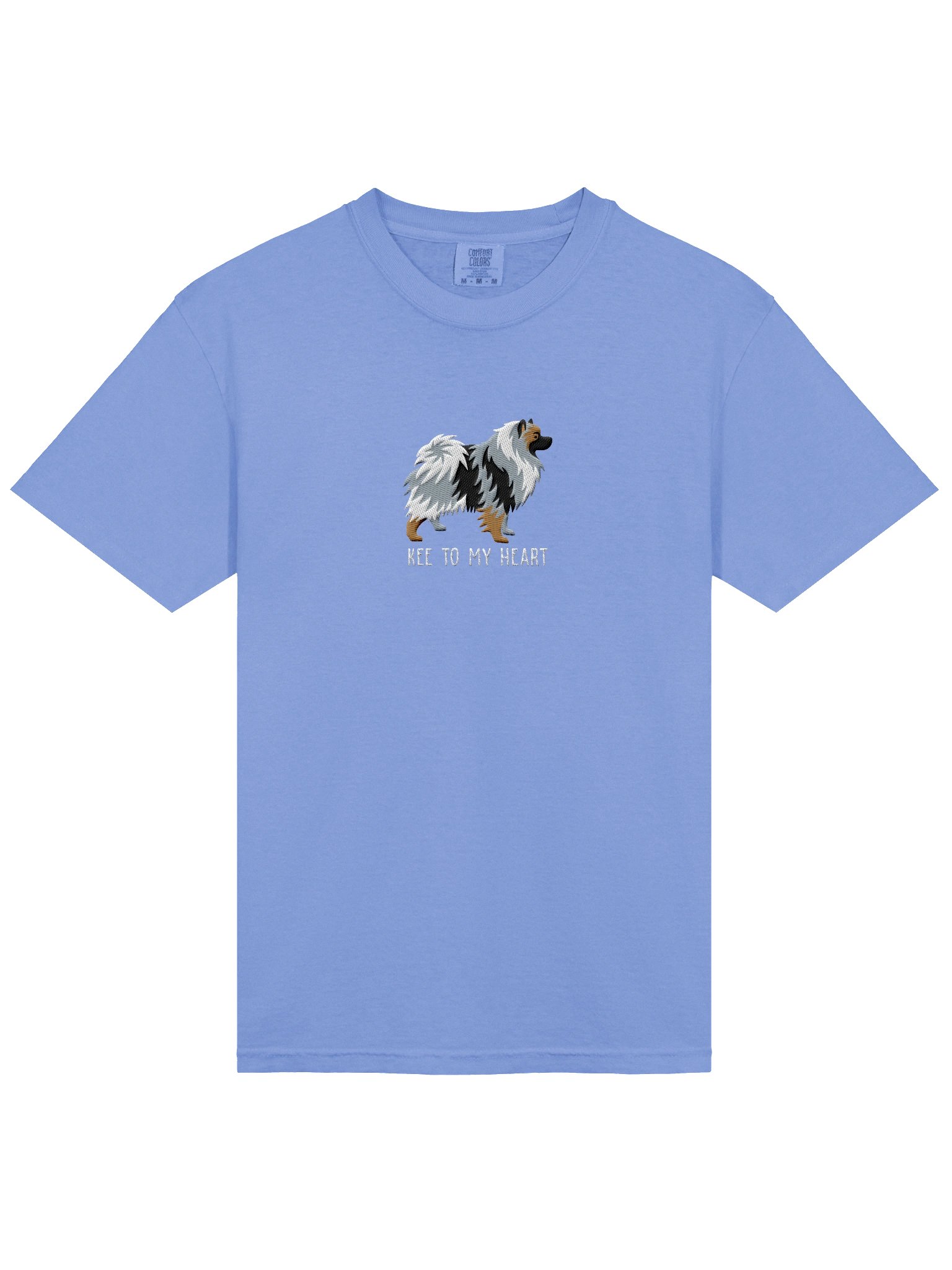Kee to My Heart T-Shirt(Embroidered) of a Keeshond(Brownish Gray) product image (6)