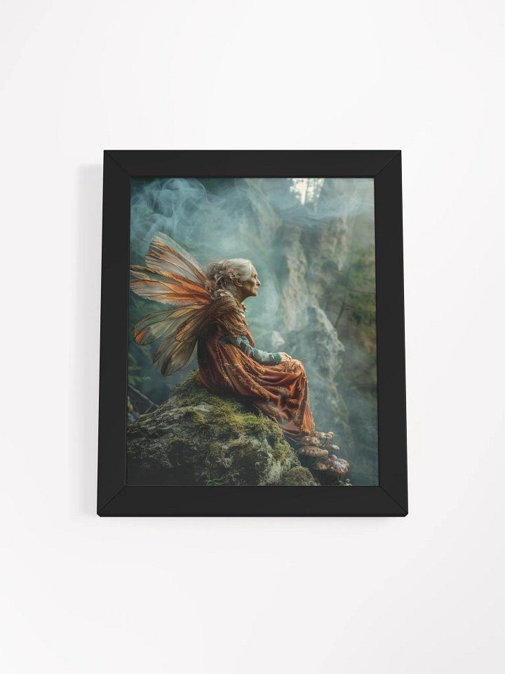 Elder fairy on a rock - Framed High Quality Matte Poster product image (1)