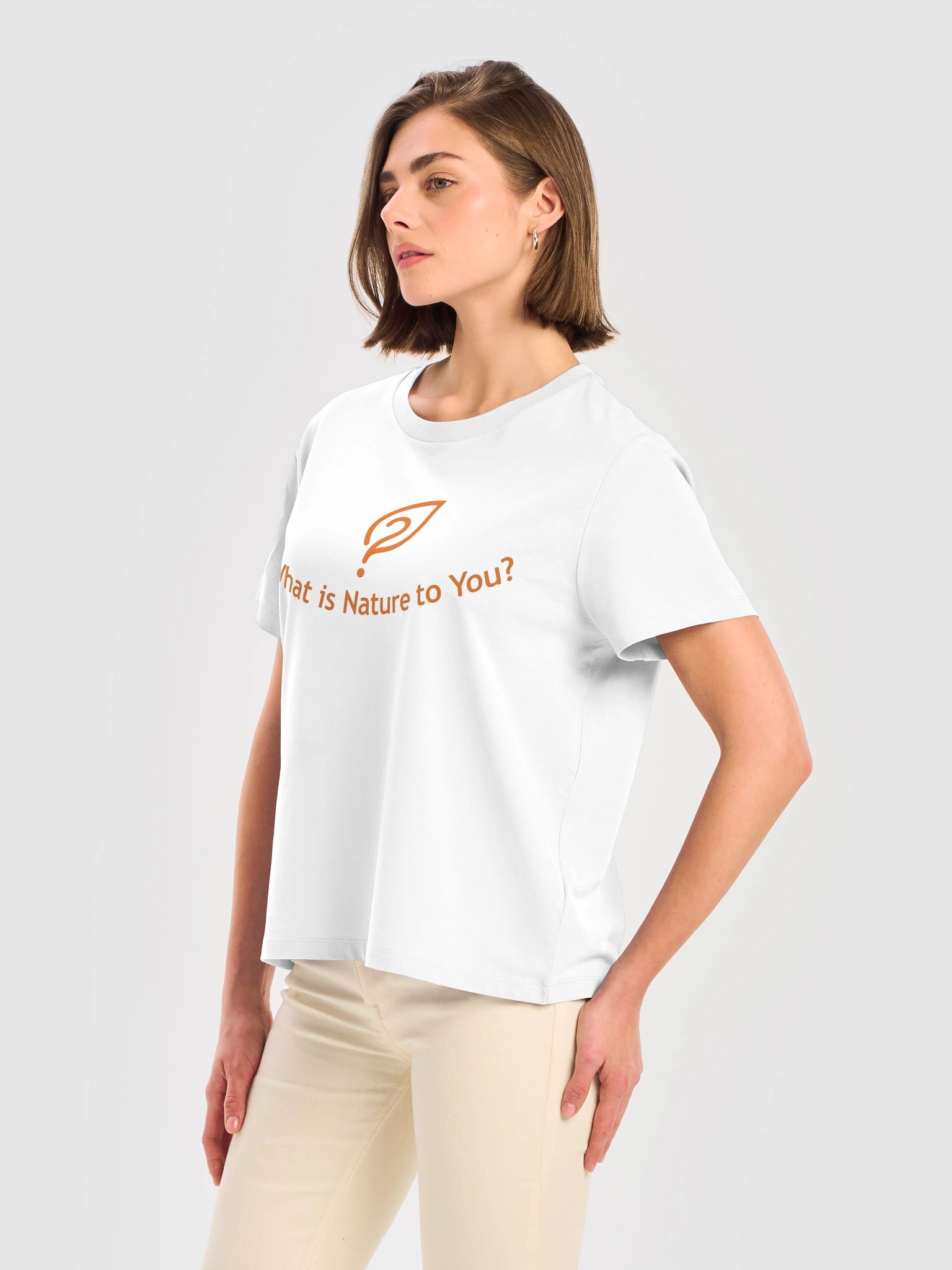 What is Nature to You? Women's Organic Ribbed Neck T-Shirt (White) product image (8)