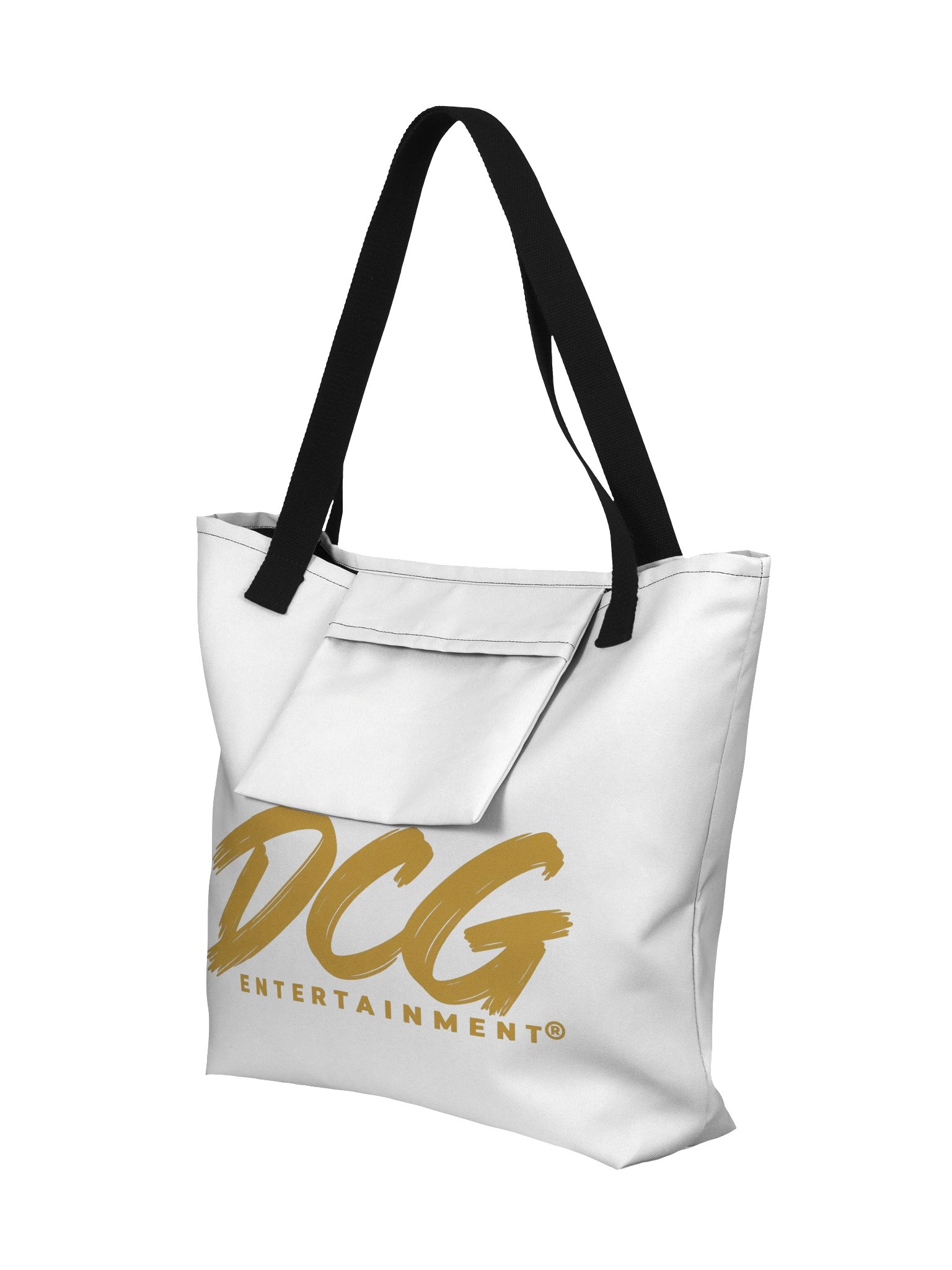 DCG Signature Large Tote Bag with Pocket – Gold Logo on White product image (5)