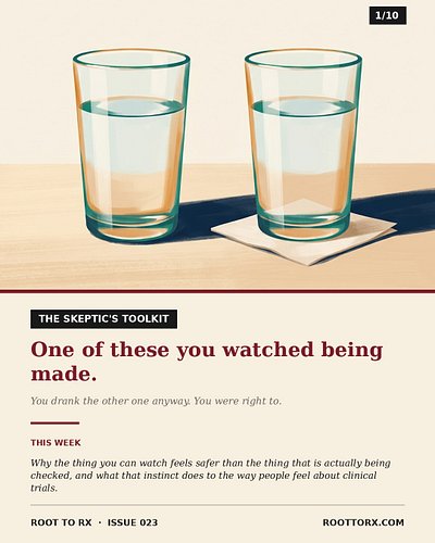 There are two glasses of water in front of you. You watched one of them being made.

A kid’s lemonade stand is completely vis...