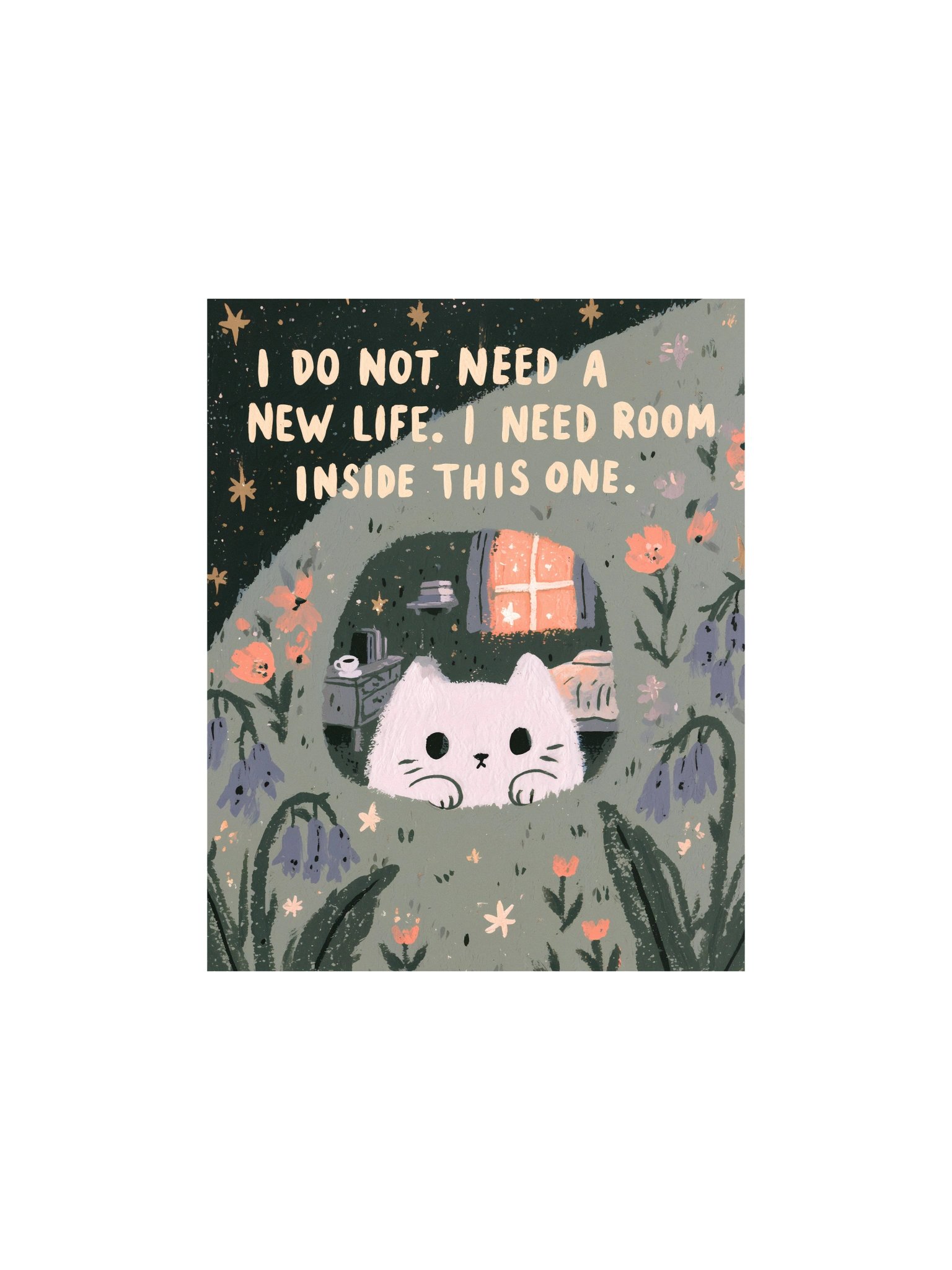 Room Inside This One Cat Floral Poster product image (4)