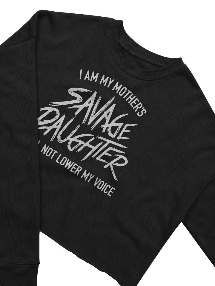 Savage Daughter Women's Fleece Crop Sweatshirt (white print) product image (1)