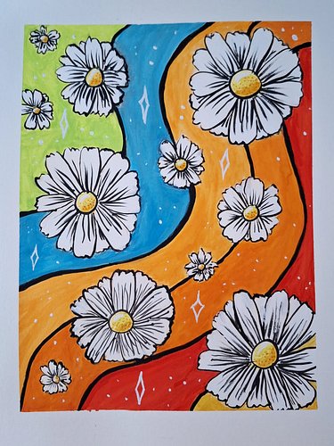 Art from stream 

#daisies #pattern #design #gouache #art