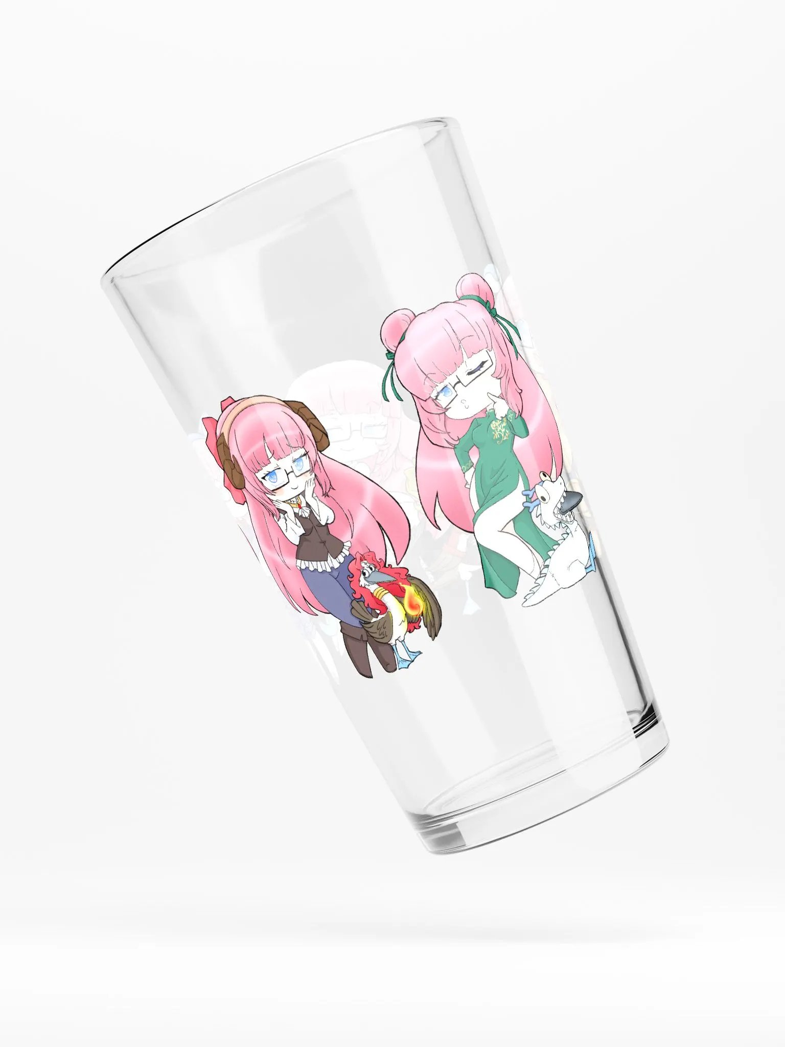 Squeaky's Brainrot Cosplay 16oz Pint Glass product image (4)