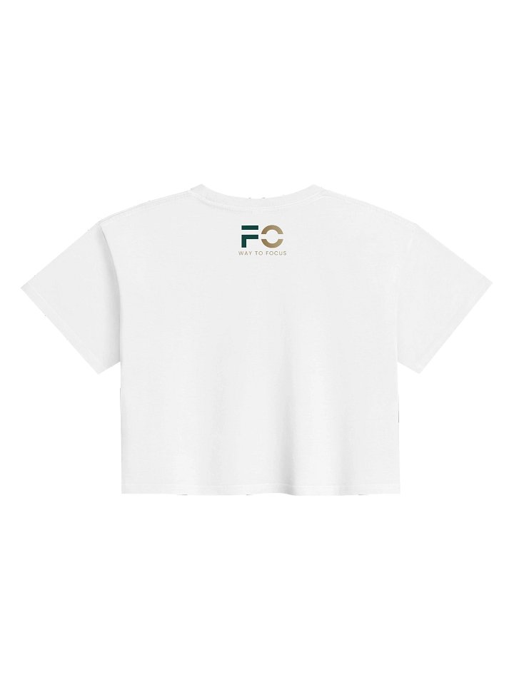 FOCUS Premium Womens Crop Top Tee — White product image (2)