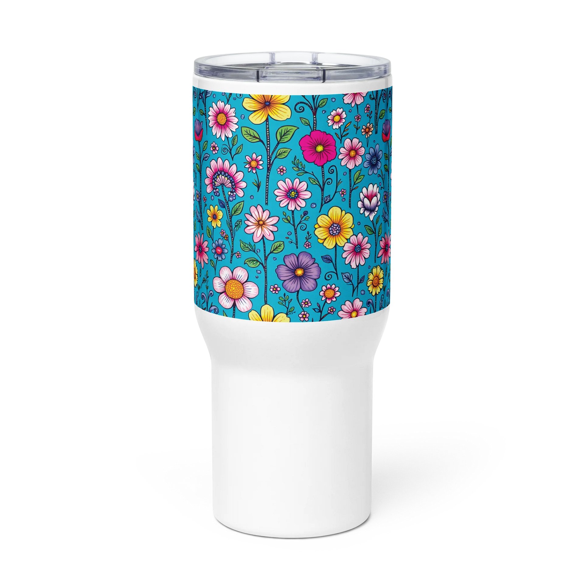 Floral Travel Mug – Large Insulated Tumbler with Handle (25oz & 40oz) product image (3)