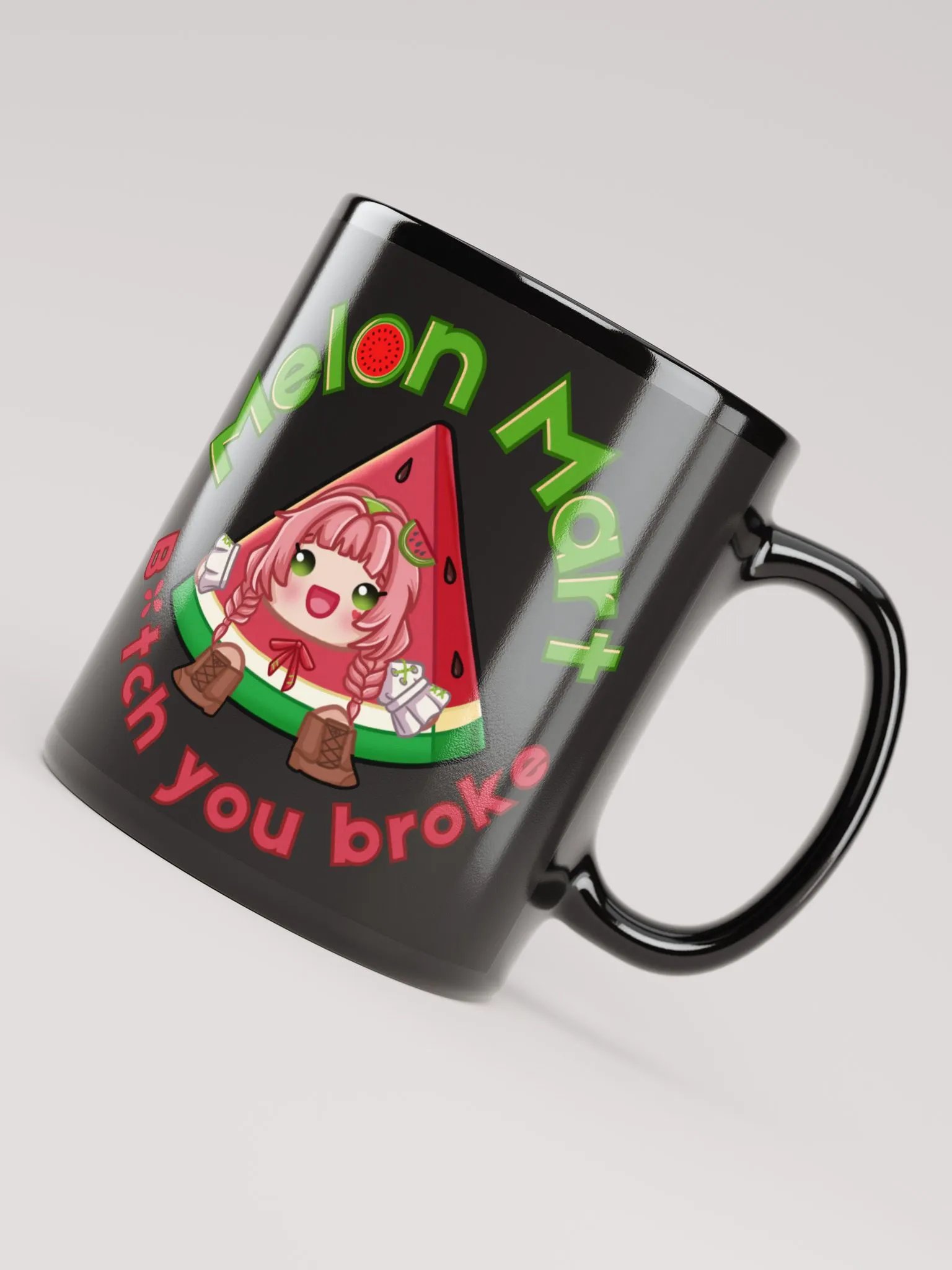 Melon Mart Glossy Black Mug product image (4)