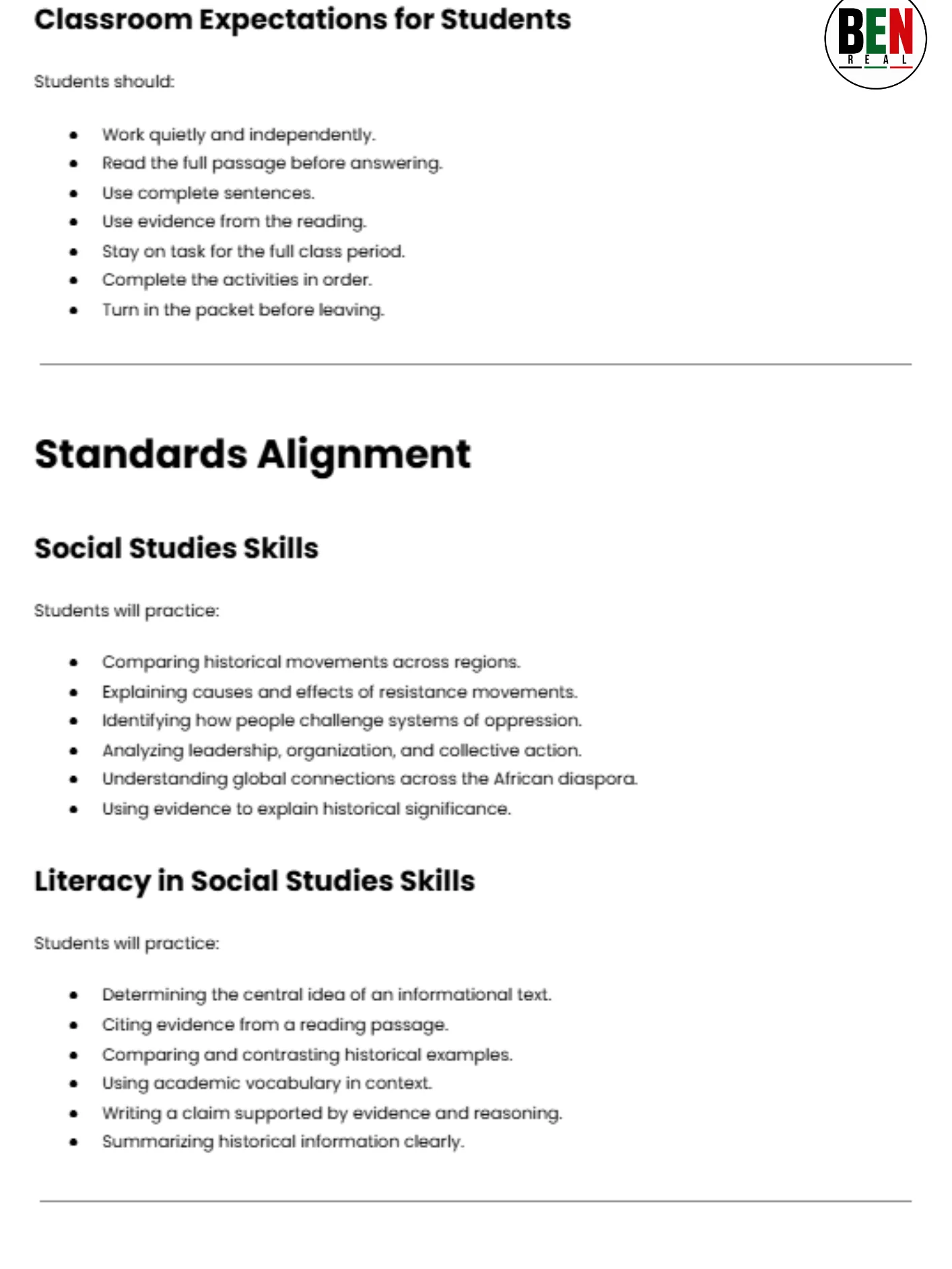 Black History 365 Sub Plan: Black Resistance Around the World| Middle School Social Studies | 60-Minute Lesson product image (2)