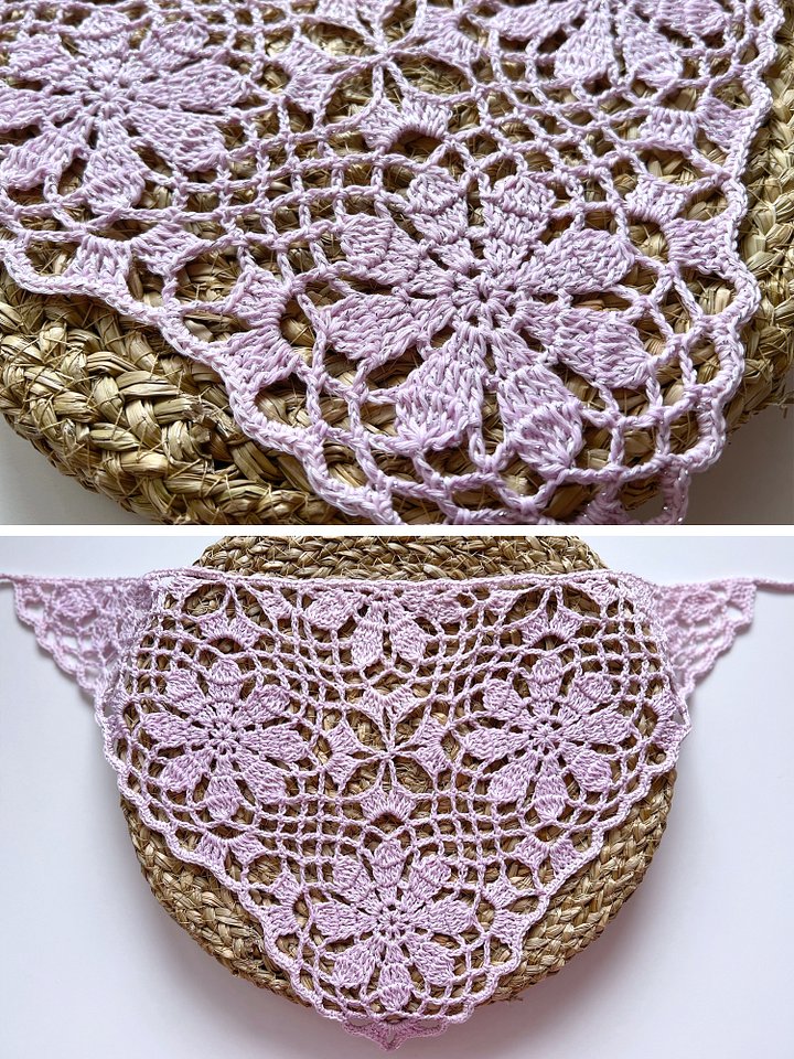 Crochet Floral Bandana in Sparkly Pink Lavender product image (2)