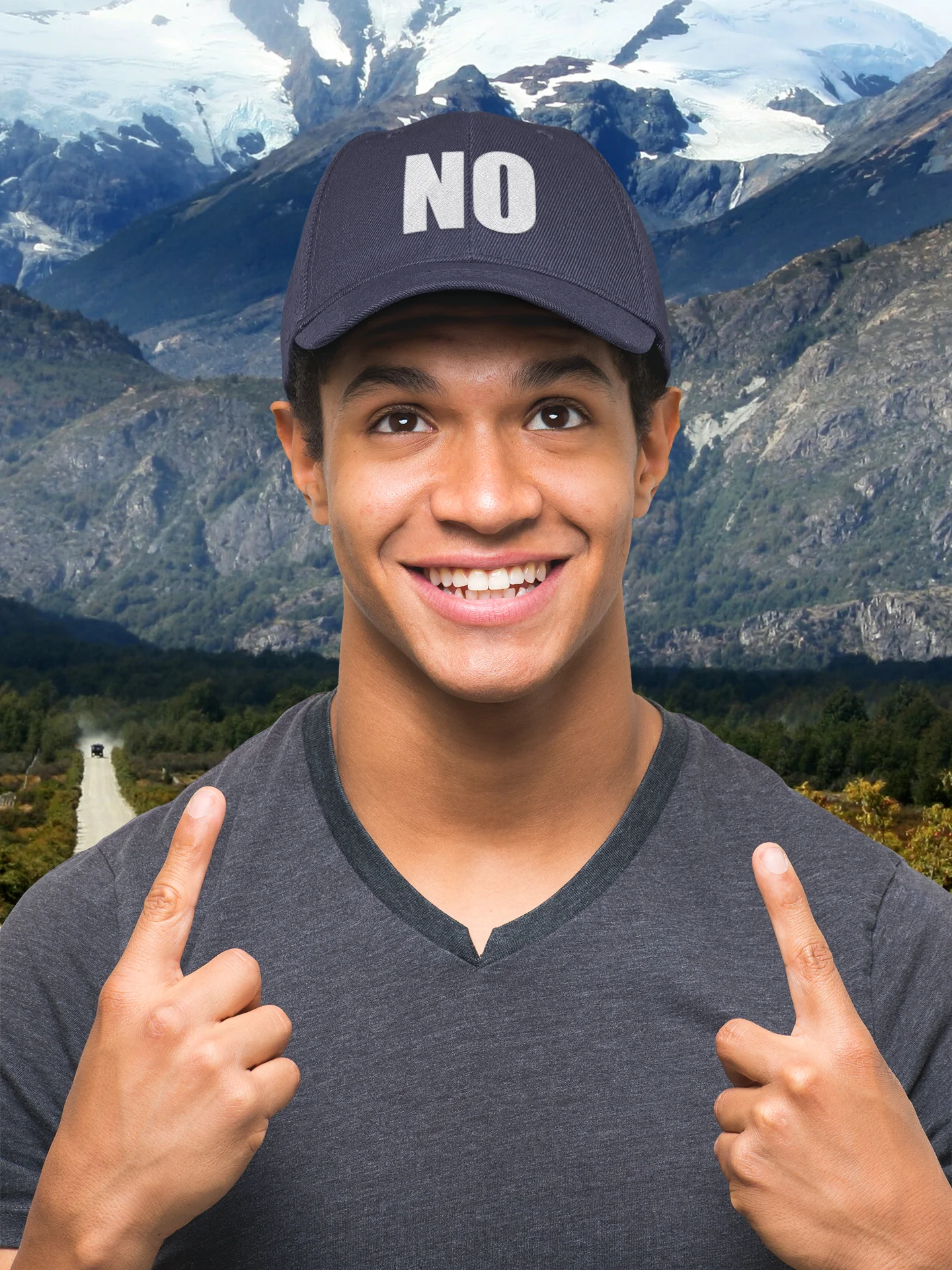 NO embroidered dad hat product image (1)