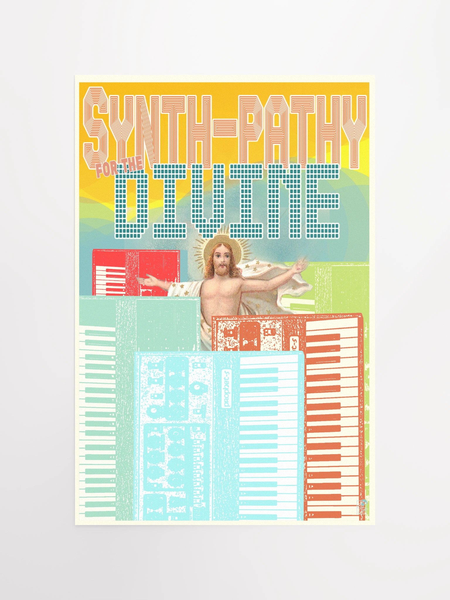 Synth-pathy for the divine, (ProPhet-5 tribute), by Frank Fonik, Techno EDM Matte Paper Poster product image (4)