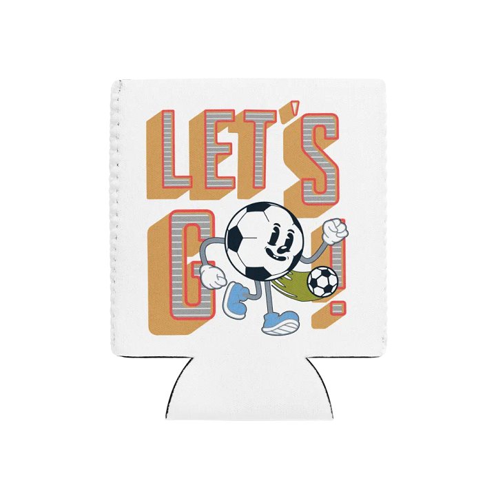 Lets Go Mascot Soccer Energetic Ball Coozie Can Cooler product image (1)
