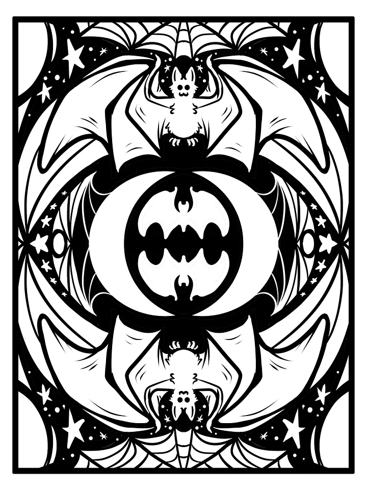 Cute Cartoon Bats - Halloween - Coloring Pages product image (1)