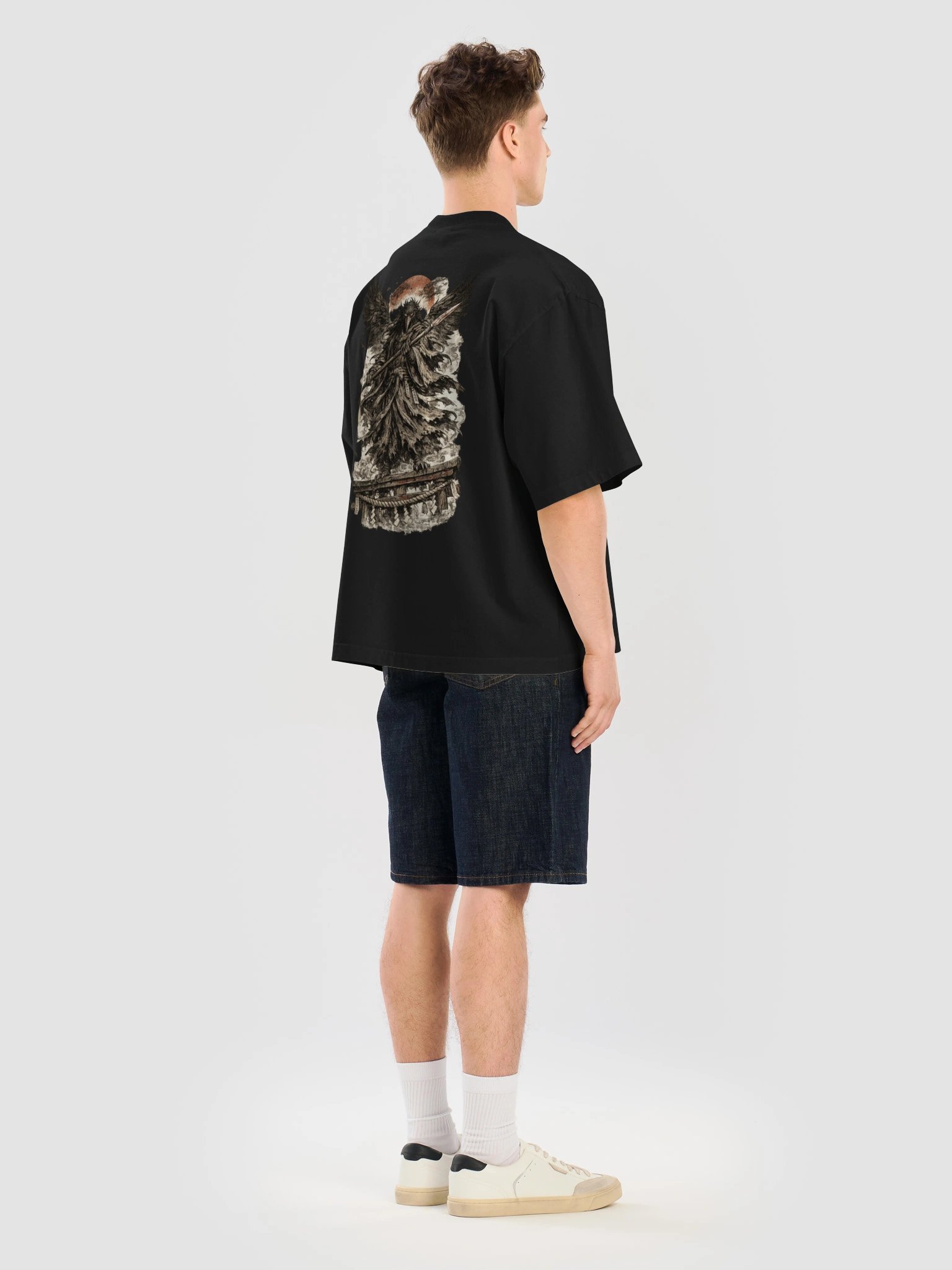 Tengu Revenant – Japanese Mythology Oversized Graphic T-Shirt product image (8)