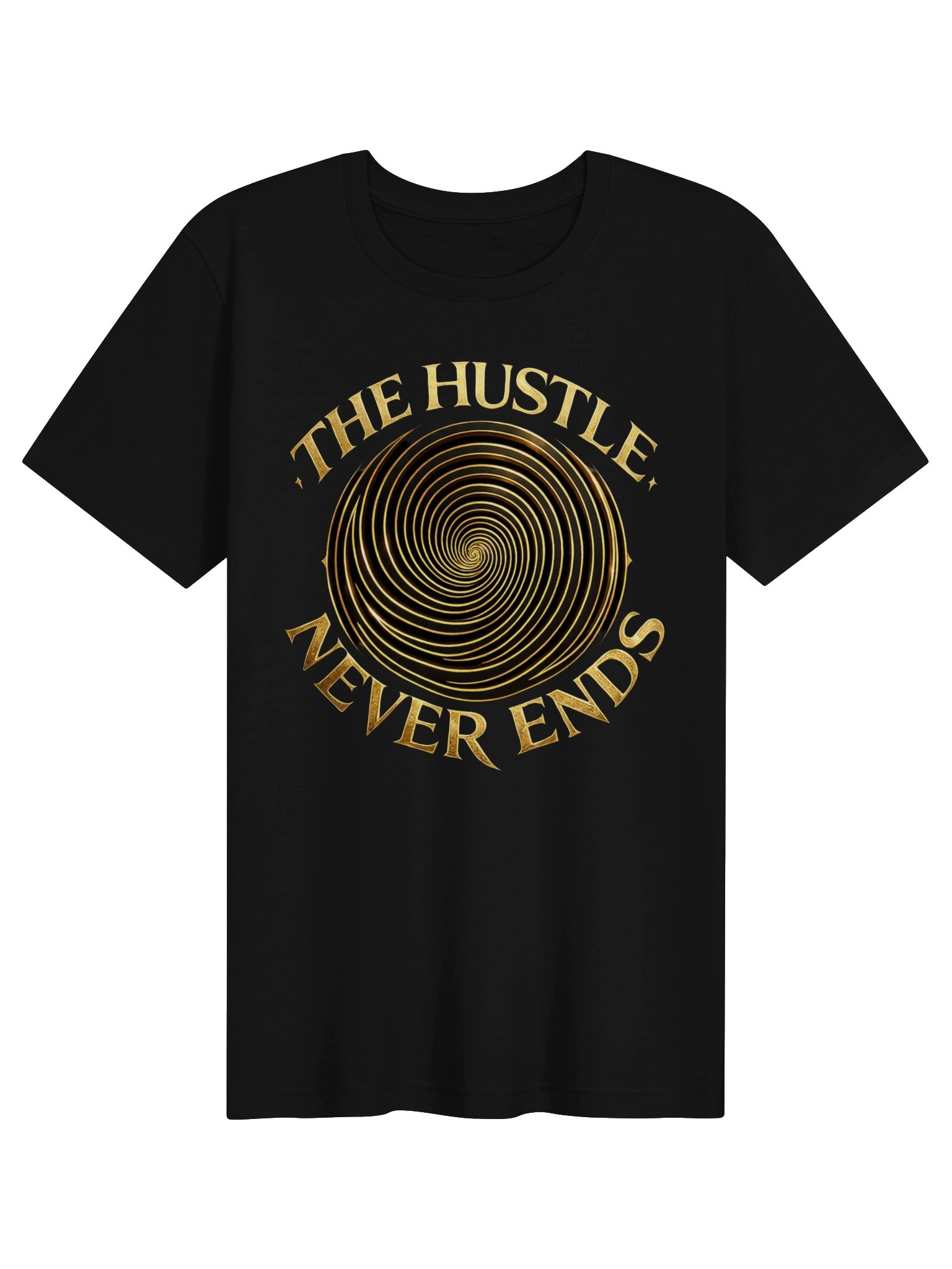 The Hustle Never Ends Tee – Gold Spiral product image (1)