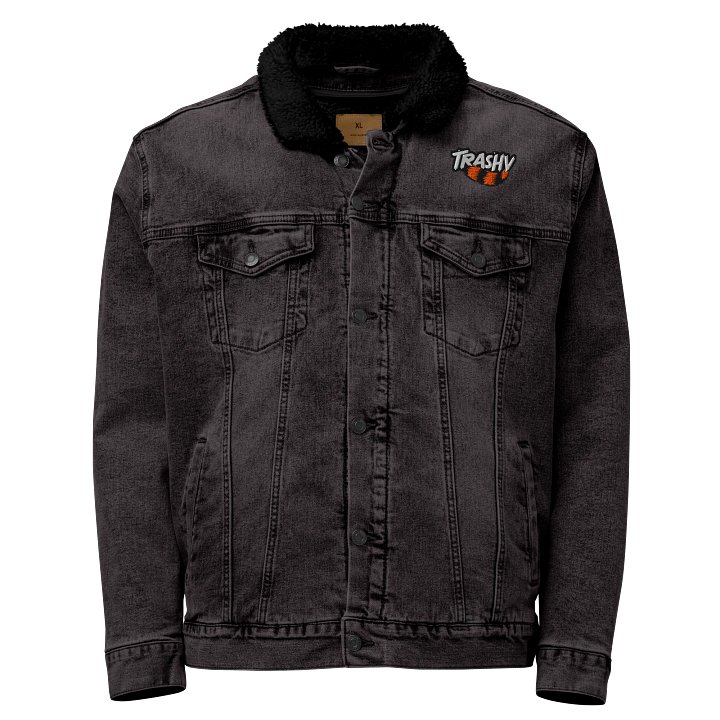 Embroidered Trashy Fleece Denim Jacket product image (1)
