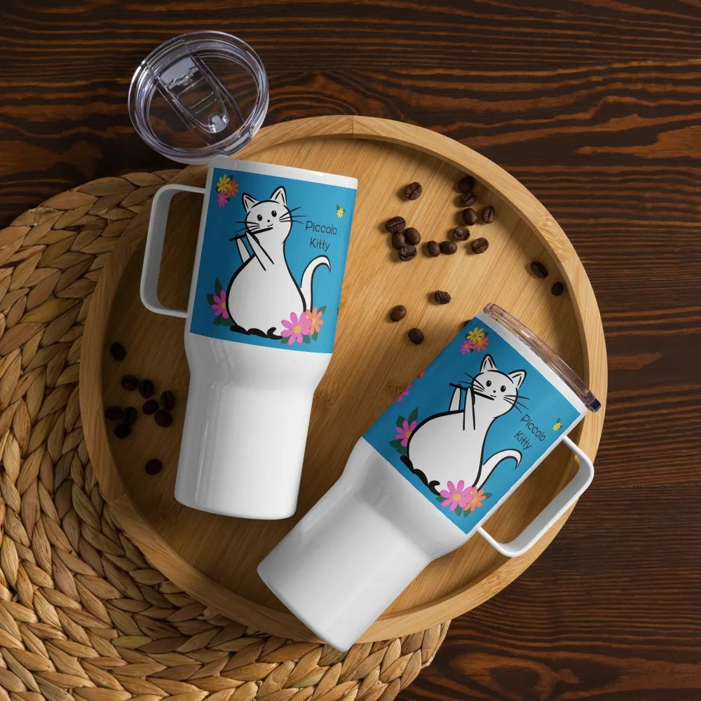 Flute Kitty Travel Mug w handle - Piccolo product image (12)