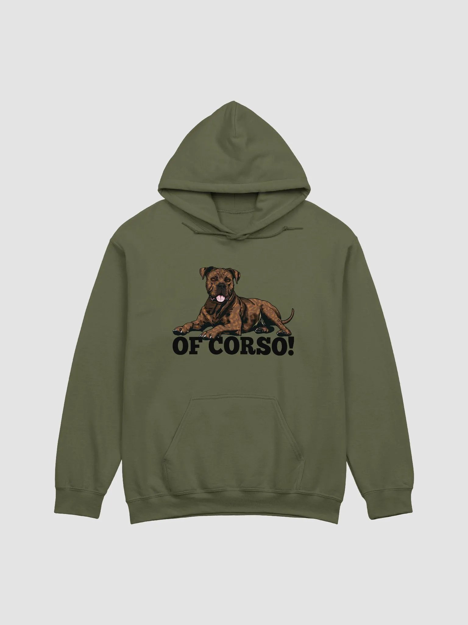 Of Corso! Hooded Sweatshirt of a Cane Corso (Brindle) | Funny Hoodie for Cane Corso Paw-rents product image (1)