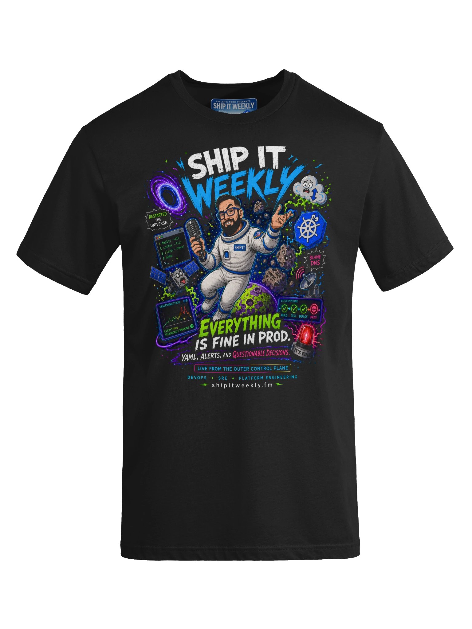 Everything Is Fine in Prod | Ship It Weekly DevOps Tee product image (5)