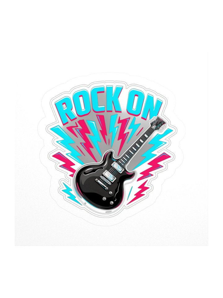 Rock On Guitar Lightning Kiss Cut Sticker product image (1)