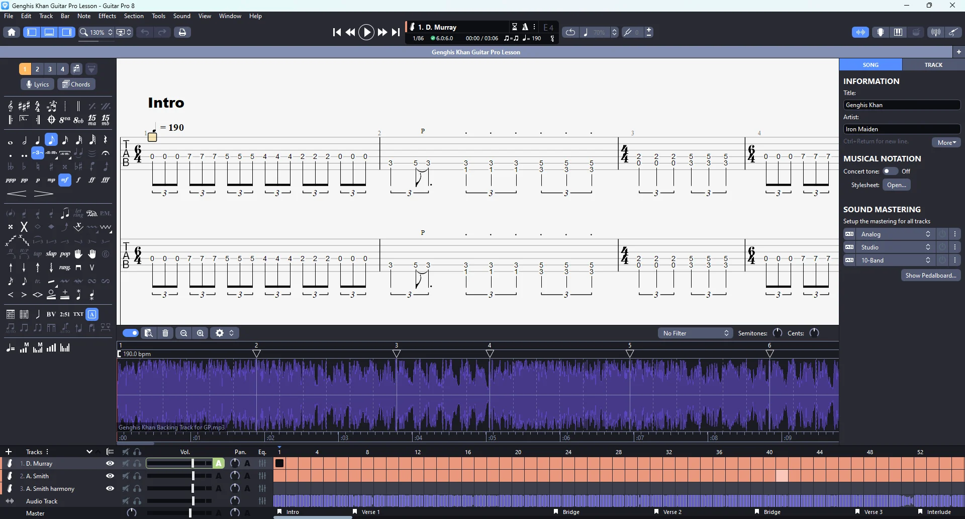 Genghis Khan | PDF Tab + Guitar Pro | Iron Maiden product image (3)