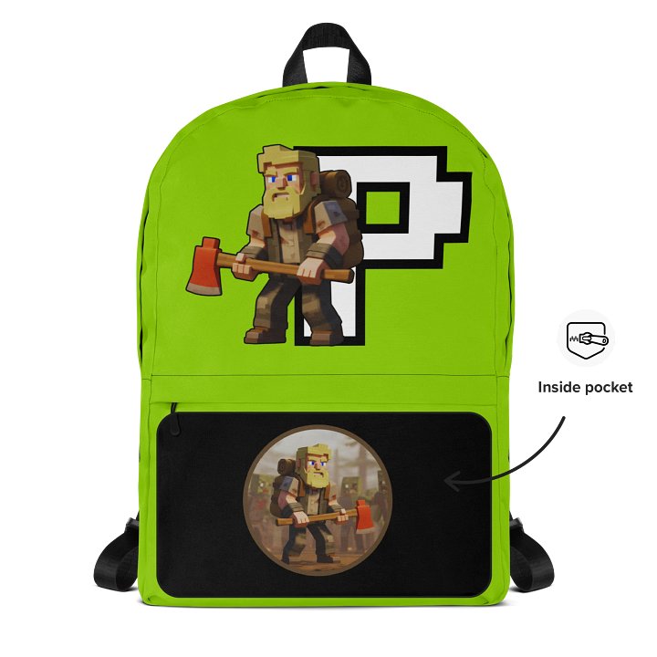 Patient PixelZ All-Over Print Backpack (Neon Green) product image (2)