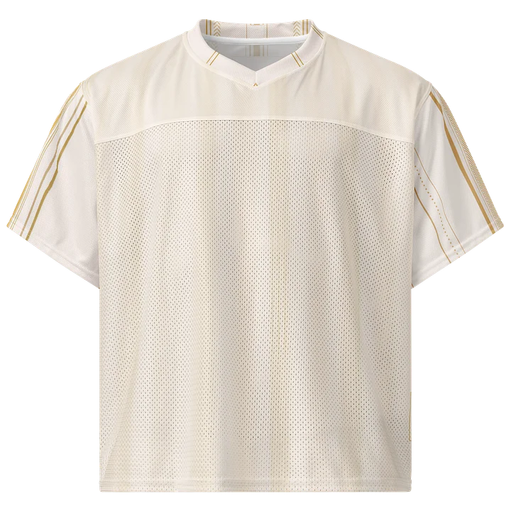 Ivory & Gold Pinstripe Soccer Jersey | Minimalist Heritage Football Shirt | Premium World Cup 2026 Jersey product image (1)