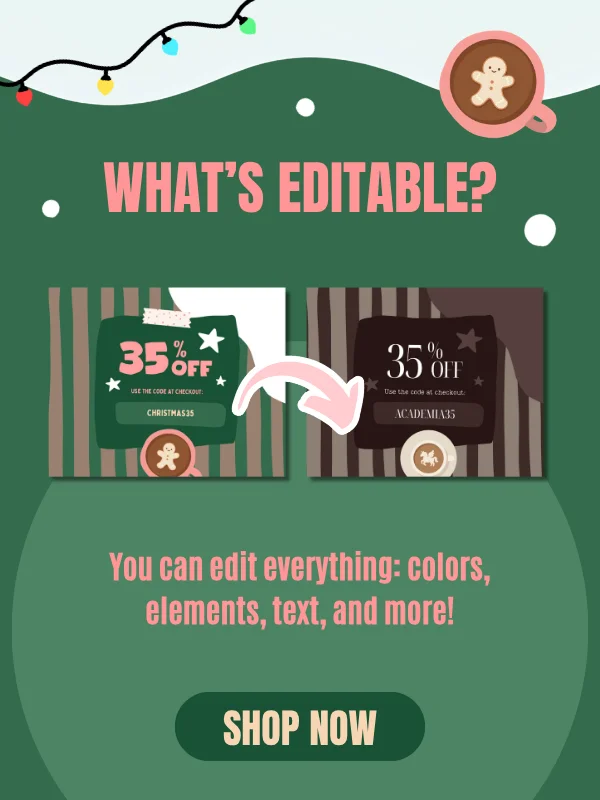 Cute Coquette Christmas Etsy Listing Templates (Canva) product image (7)