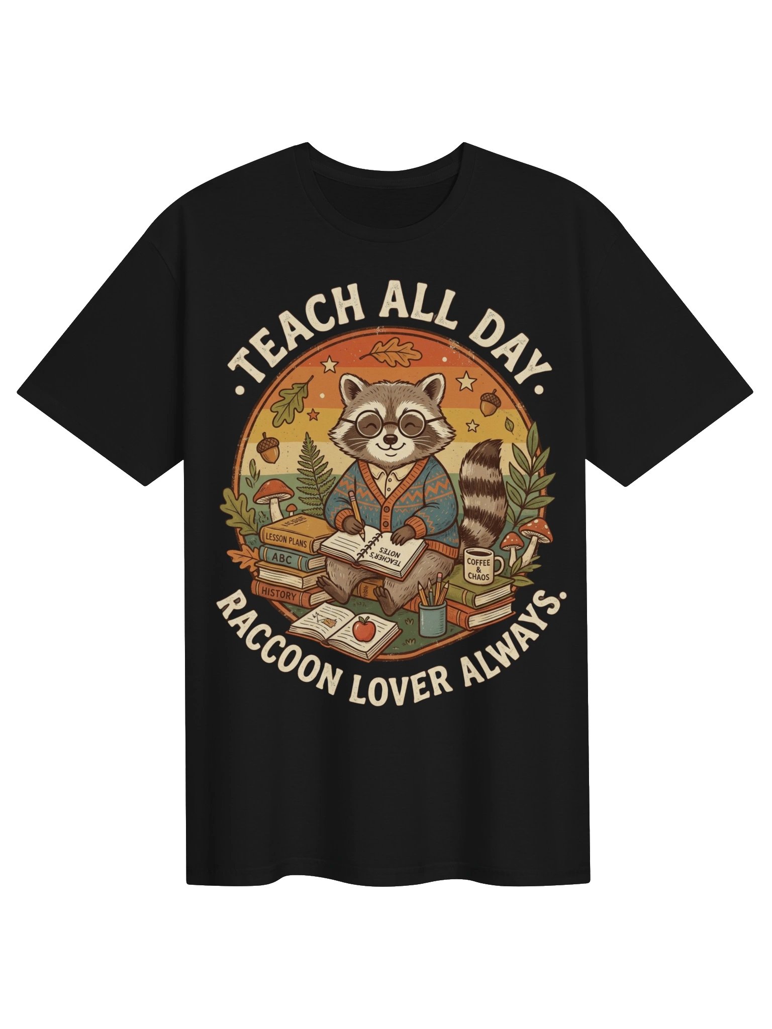 Teach All Day Raccoon Lover Always Unisex Teacher T-Shirt product image (1)