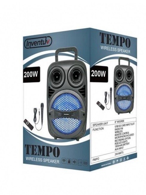 InventUV Tempo 200W Wireless Bluetooth Party Speaker - Portable LED Sound System product image (2)