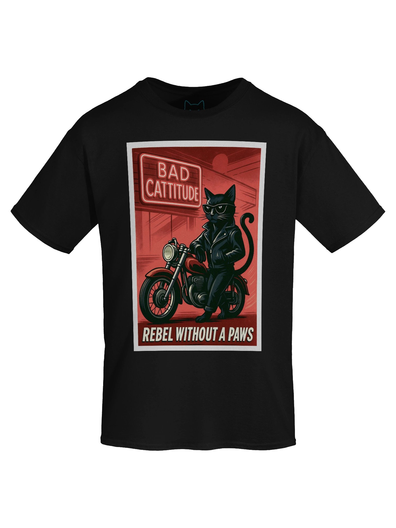 Rebel Without a Paws: Bad Cattitude Boxy Fit Unisex T-Shirt product image (57)