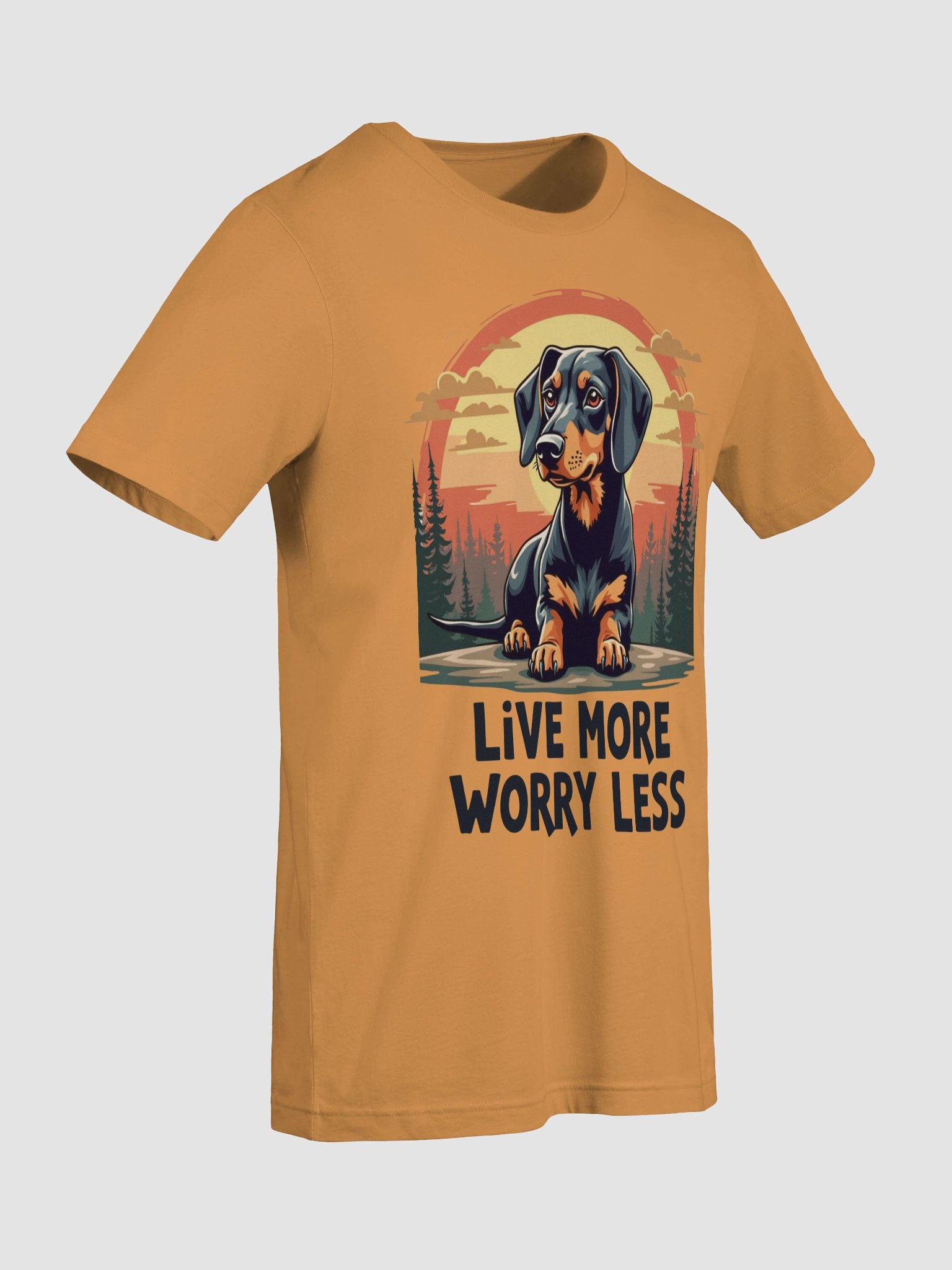 Live More Worry Less: Dachshund Sunset Tee product image (9)