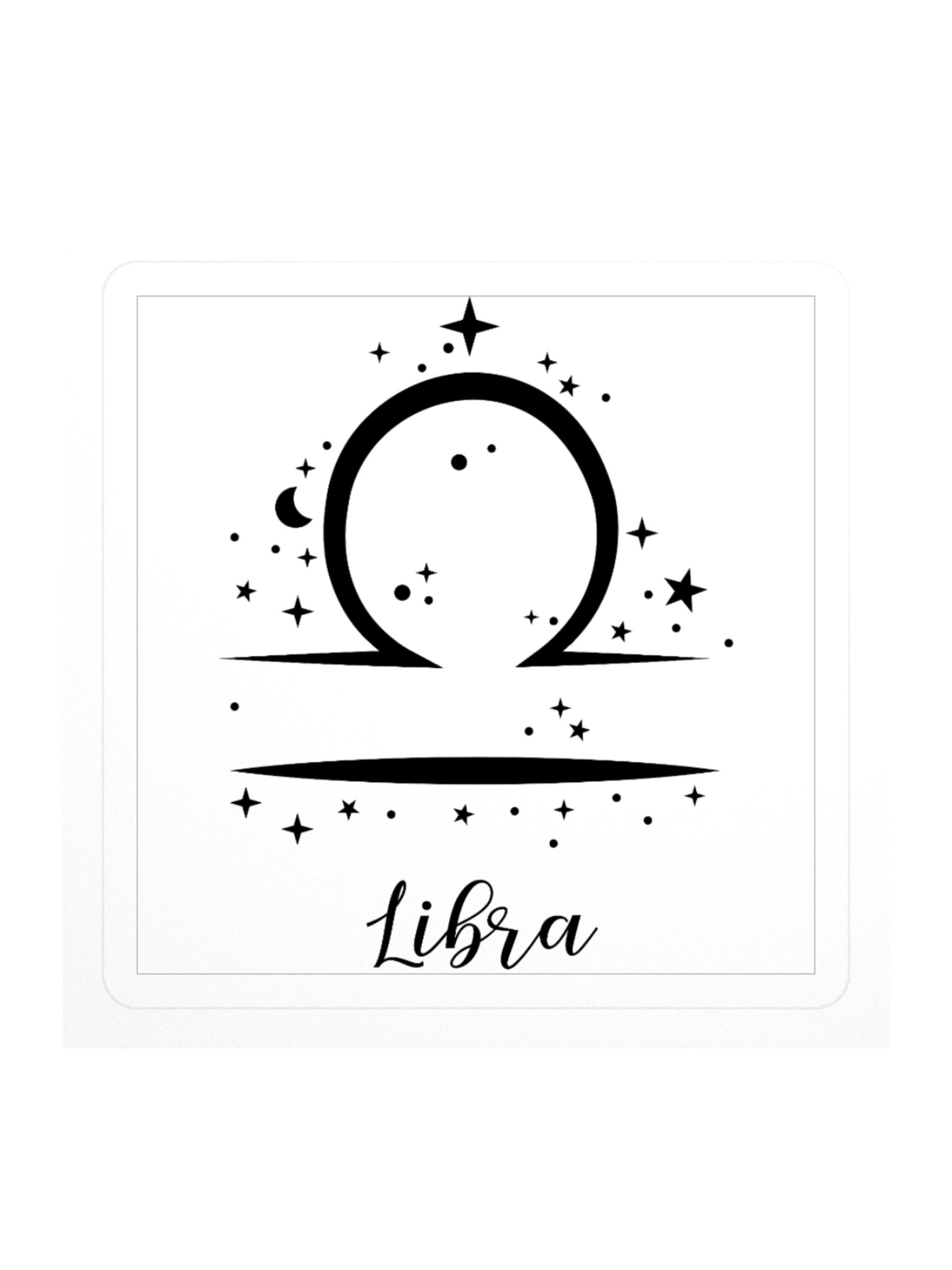 Libra Zodiac Sticker — Celestial Scales Line Art Design product image (1)
