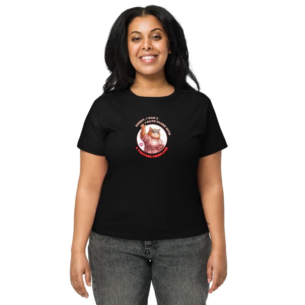Cozy Cat - Sorry, I Can't. I Have Plans With a YouTube Fireplace | High Waisted Tee product image (2)