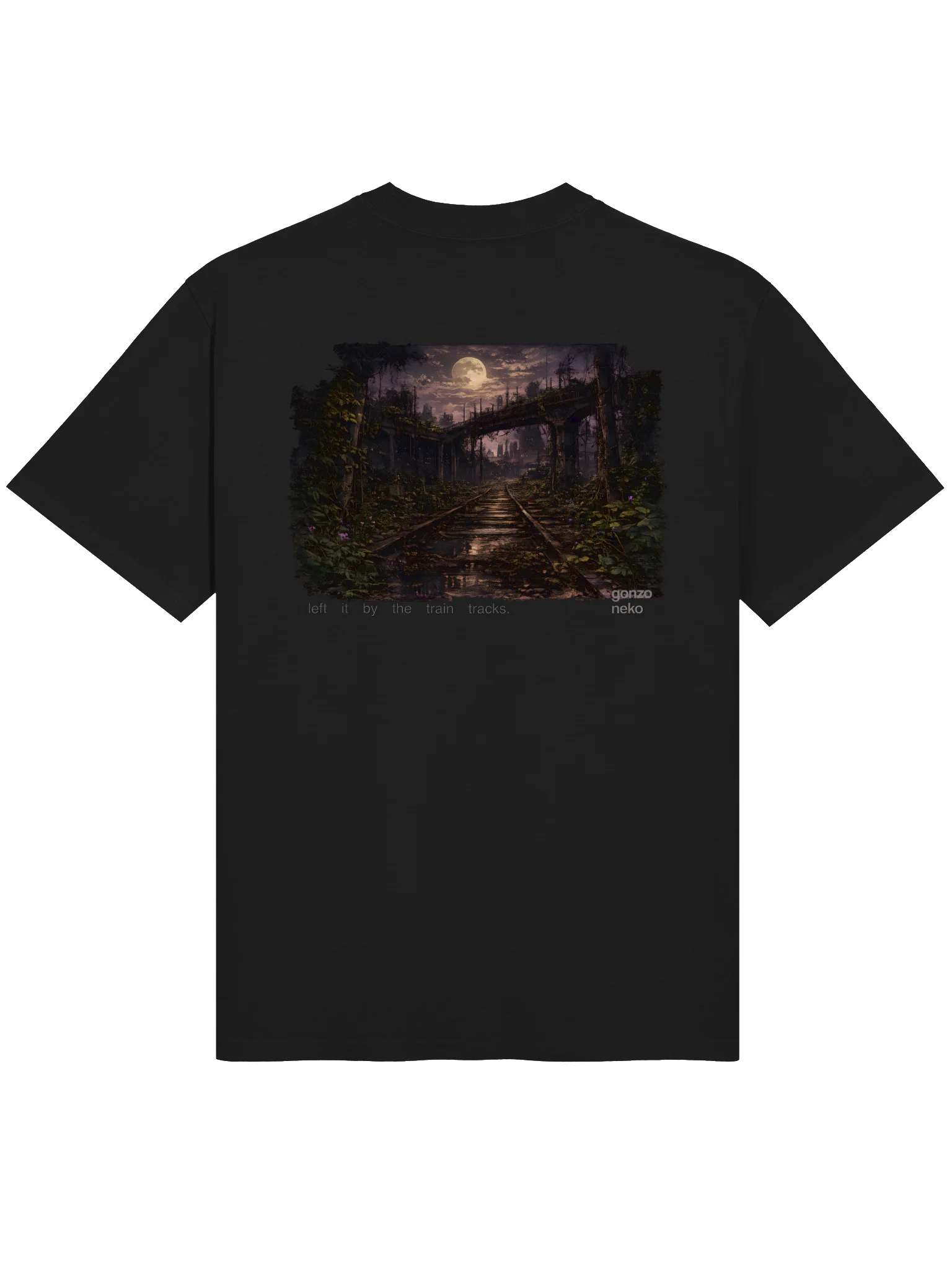 Moonlit Railway Ruins Oversized Tee product image (5)