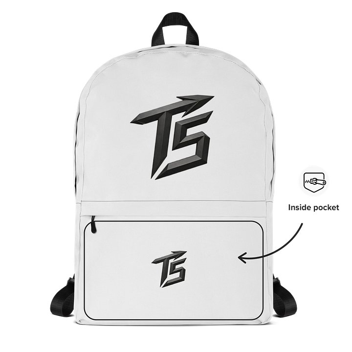 Trigga5Trey T5 White Backpack (Black Logo) product image (2)