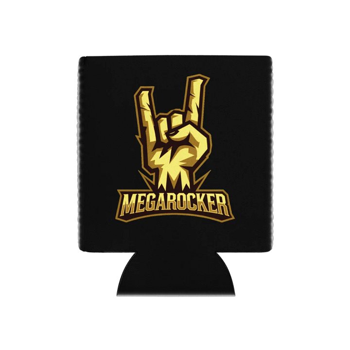 MegaRocker Horns Up Gold Logo Regular Can Cooler product image (1)