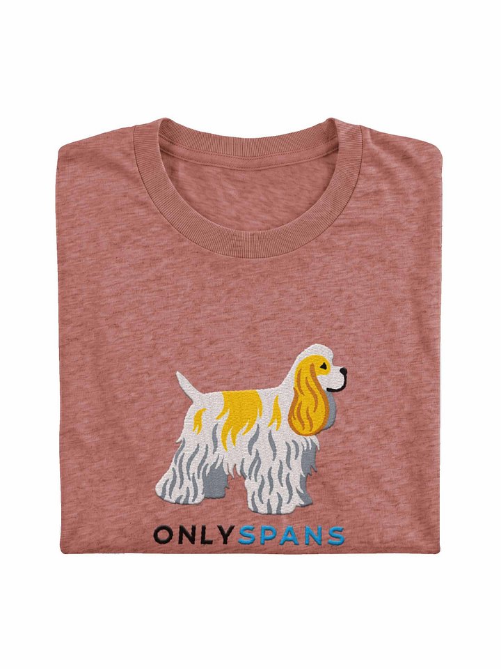 Only Spans T-Shirt(Embroidered) of an American Cocker Spaniel(Lemon & White) product image (1)