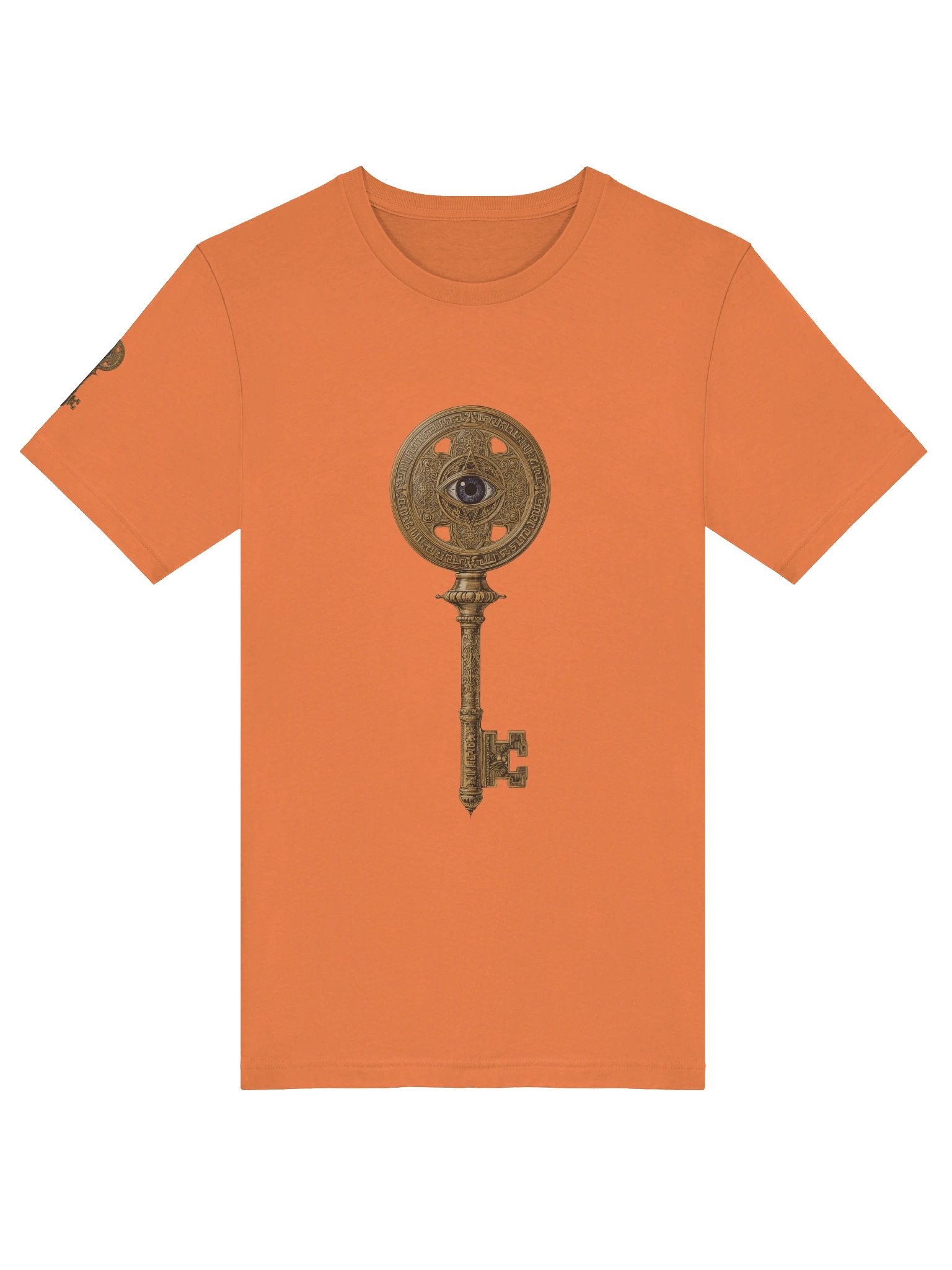 The Gatekeeper’s Key Classic T-Shirt – Front & Right Shoulder Print | Burnt Orange | Bella+Canvas 3001 product image (5)
