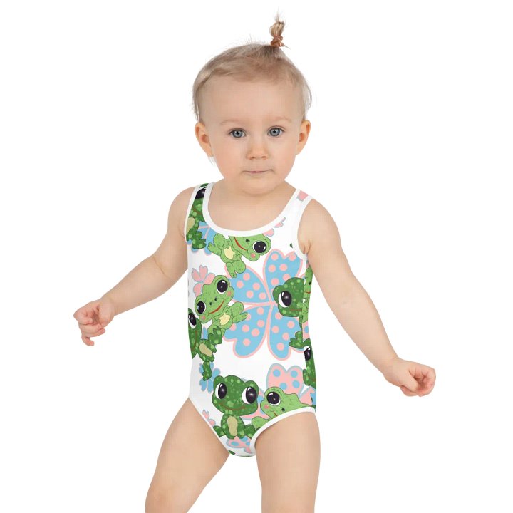Whimsical Frogs and Flowers Kids Swimsuit product image (2)