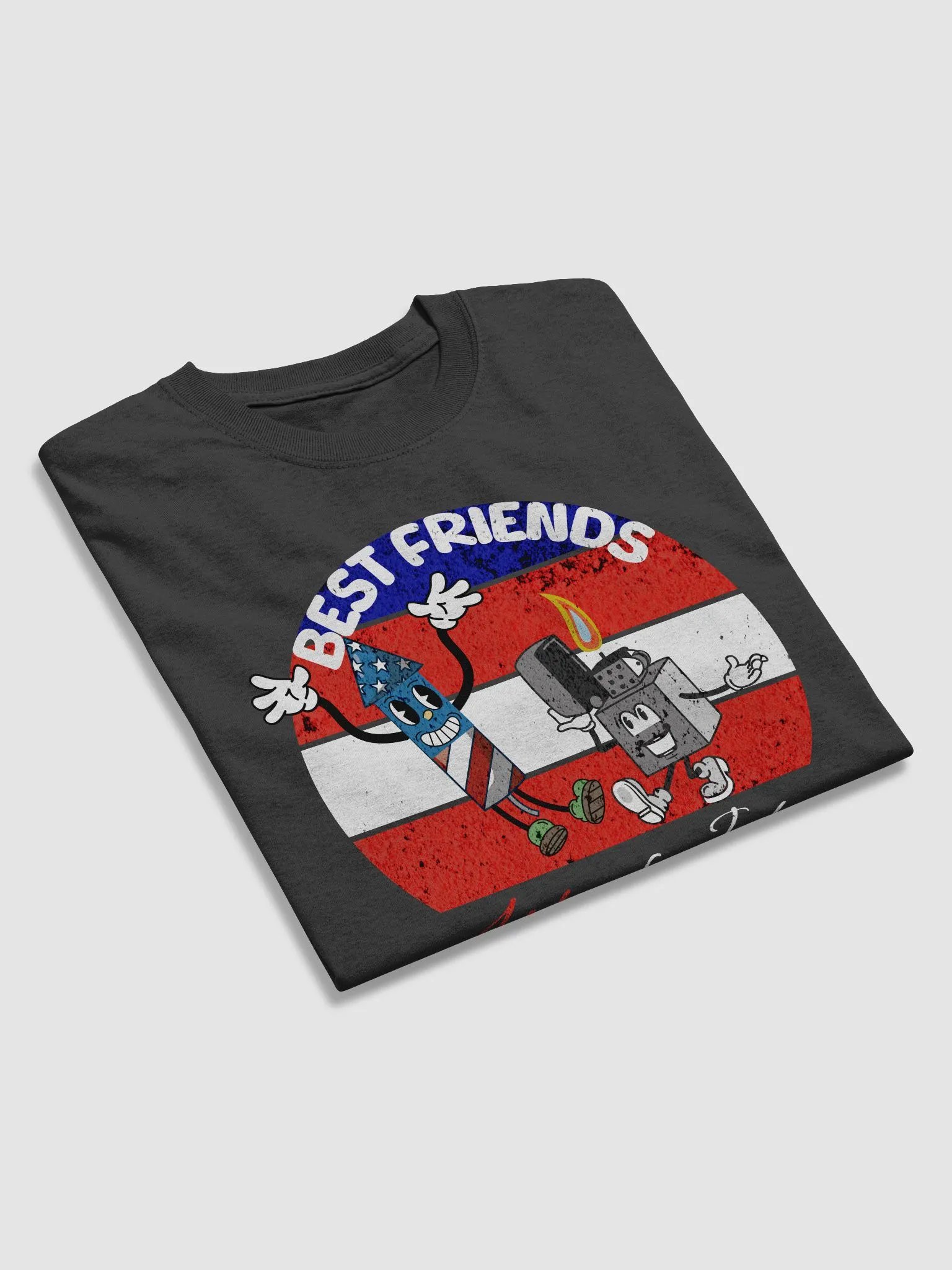 Best Friends 4th of July T-Shirt – Funny Firework & Lighter Design product image (2)