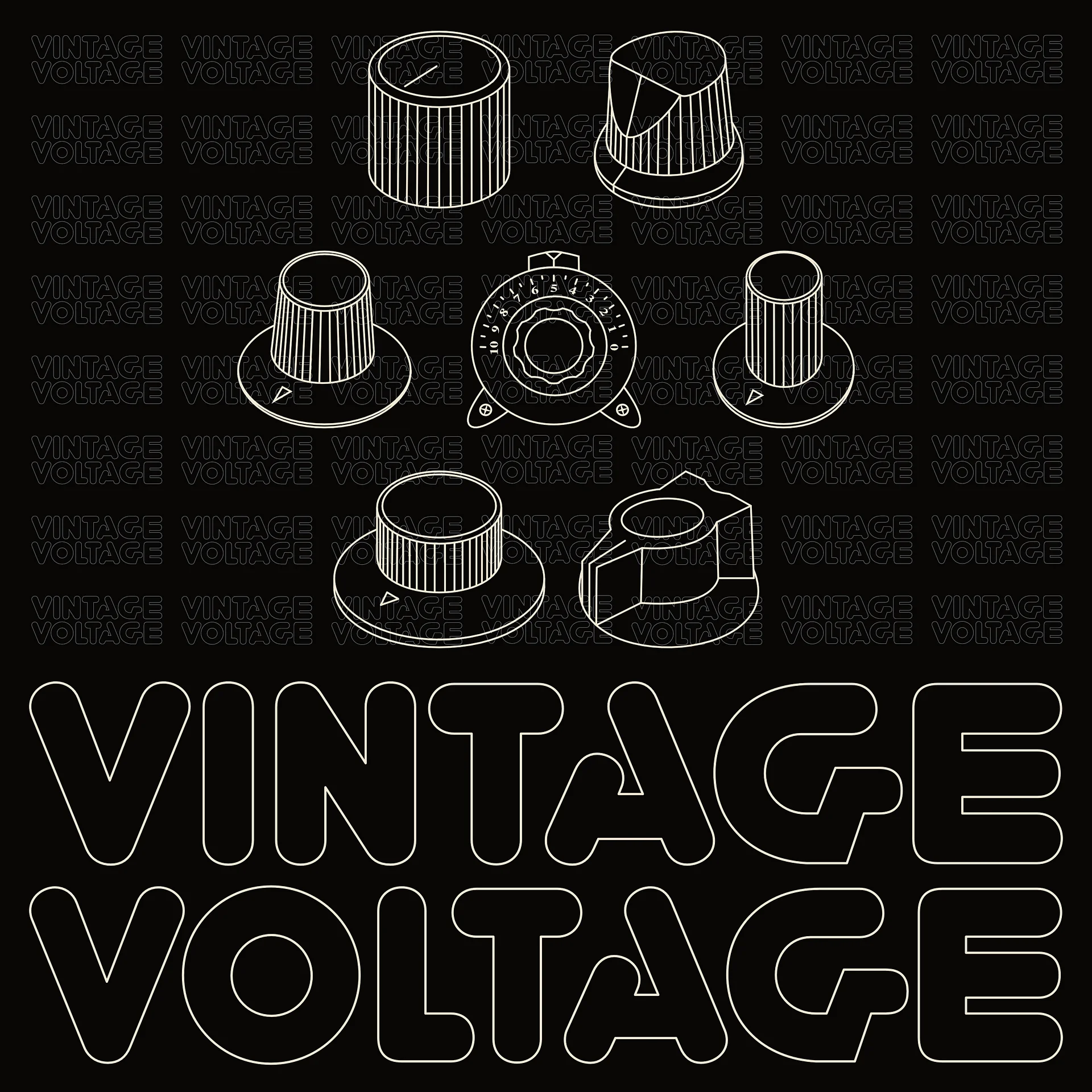 Synthesis Icons T-Shirt - (7 Iconic Synth Knobs) CREAM product image (3)