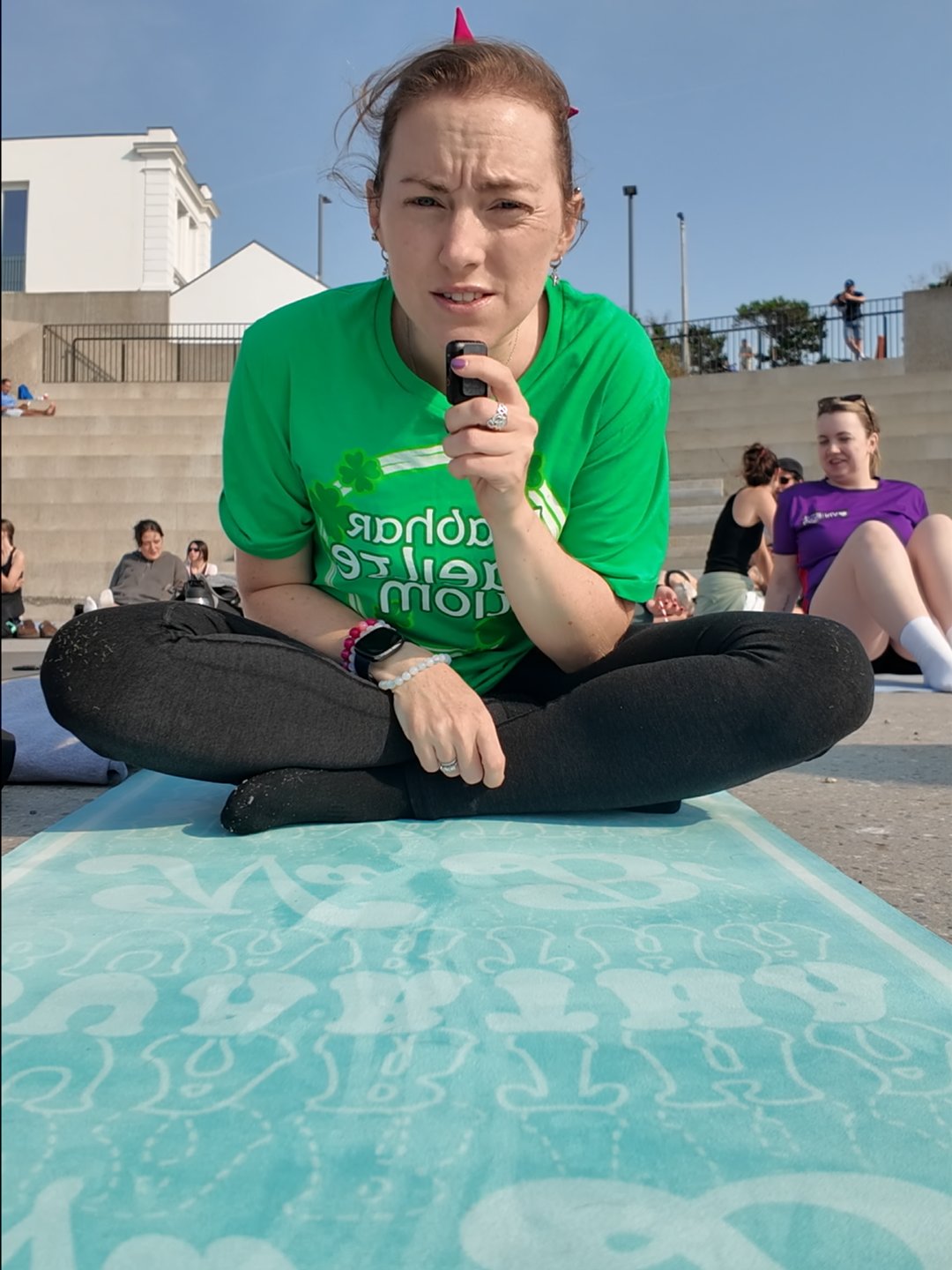 Ná bí buartha - Irish Language Yoga Mat in Peppermint 🧘🏻‍♀️ product image (1)