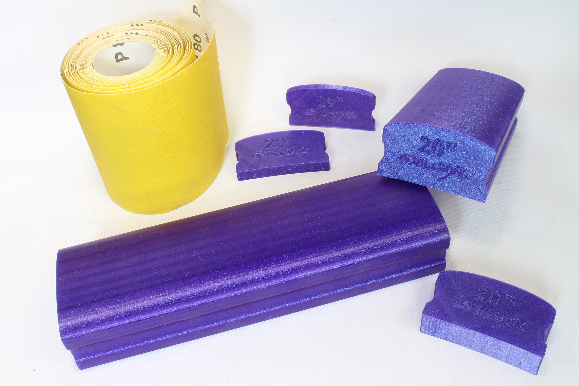 Set of five 20" Fretboard Guitar Radius Blocks (3D Print File) product image (1)