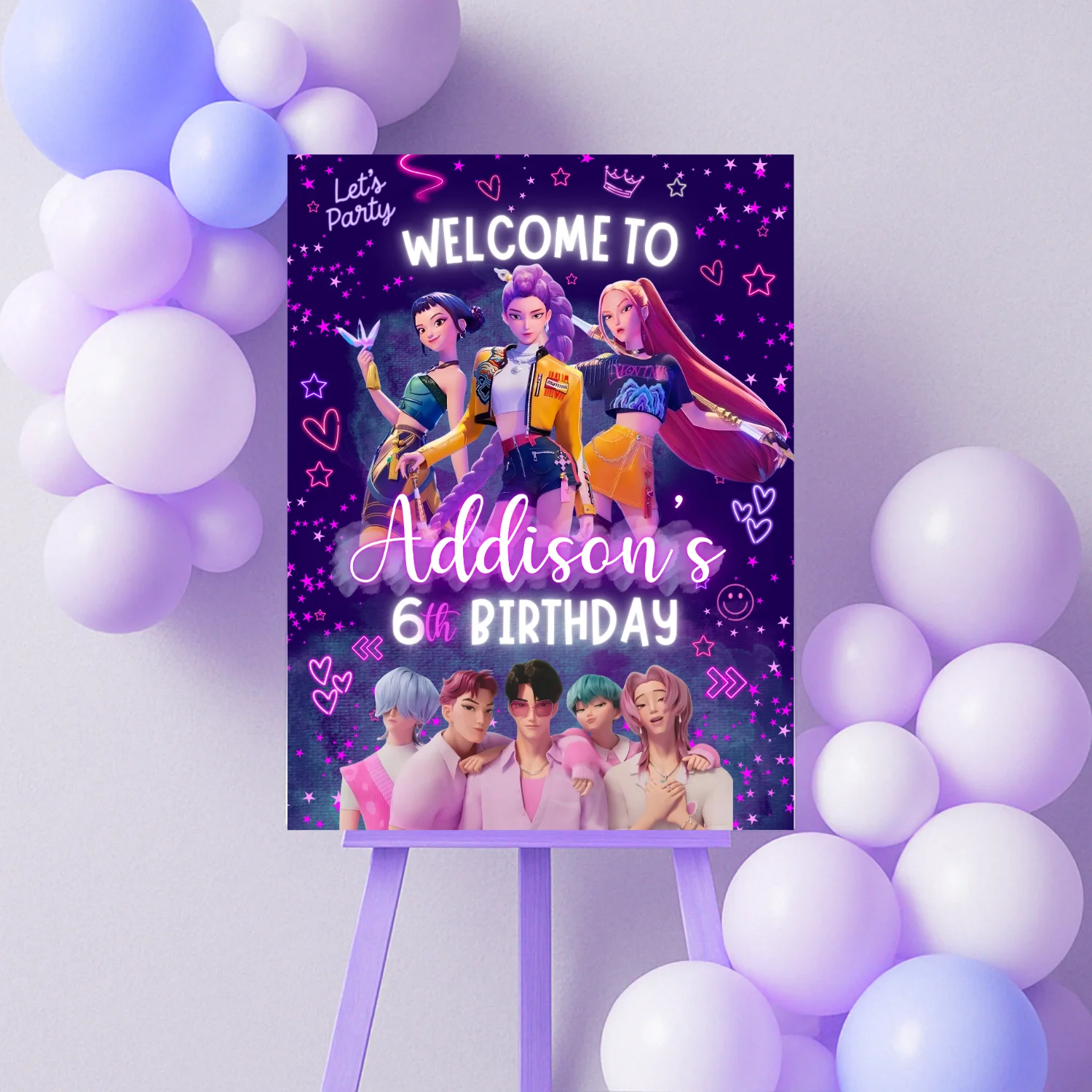 K-Pop Demon Hunters Party Welcome Sign product image (4)